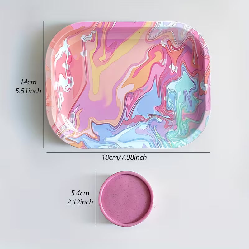Kit Tabuleiro e Grinder Rosa — detalhe — CBDLegalPT