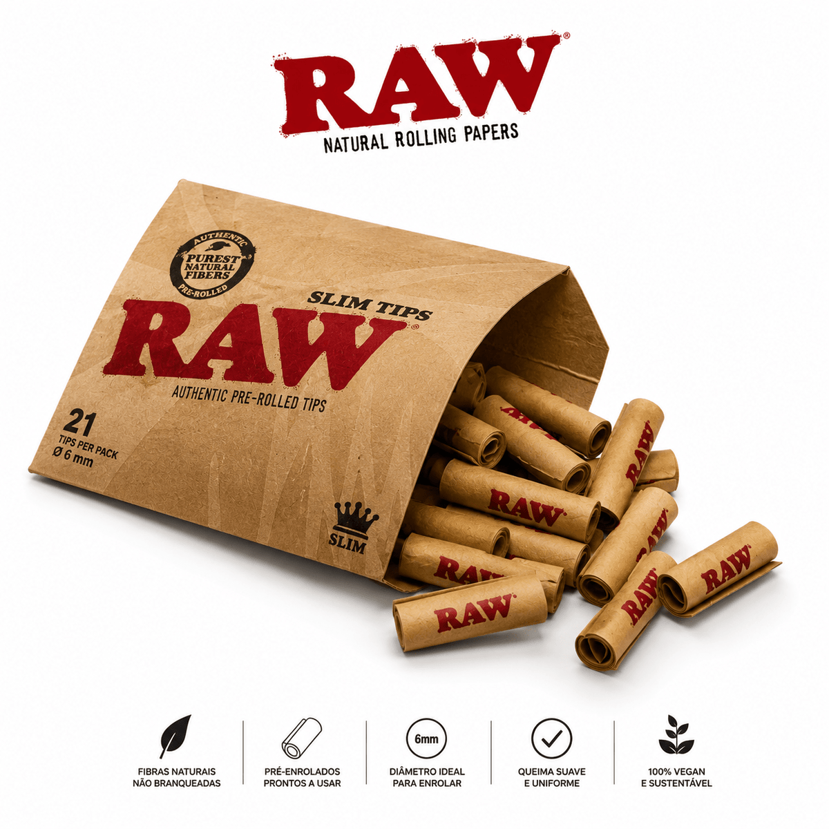 Filtros RAW Pré - Enrolados Slim - CBD Portugal - CBDLegalPT